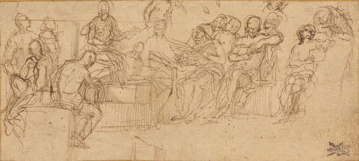 Christ Preaching in the Temple, vintage artwork by Veronese, 12x8