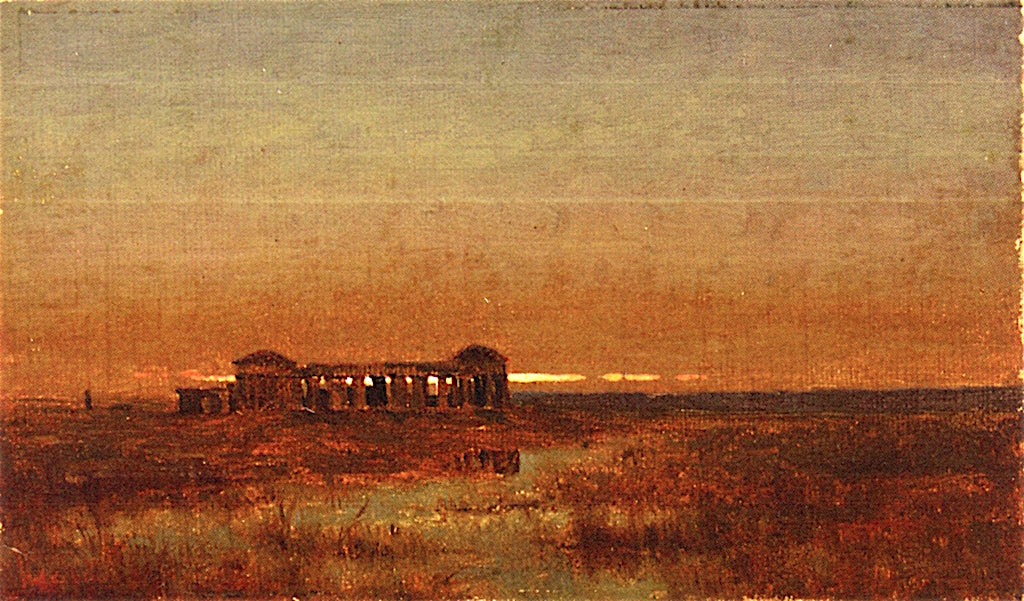 Roman Aqueduct on the Campagna, vintage artwork by Jervis McEntee, 12x8" (A4) Poster
