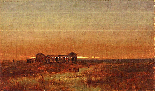Roman Aqueduct on the Campagna, vintage artwork by Jervis McEntee, 12x8" (A4) Poster