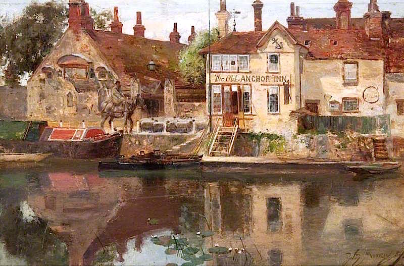 The 'Old Anchor' Inn, vintage artwork by Sir David Scott Murray, 12x8" (A4) Poster