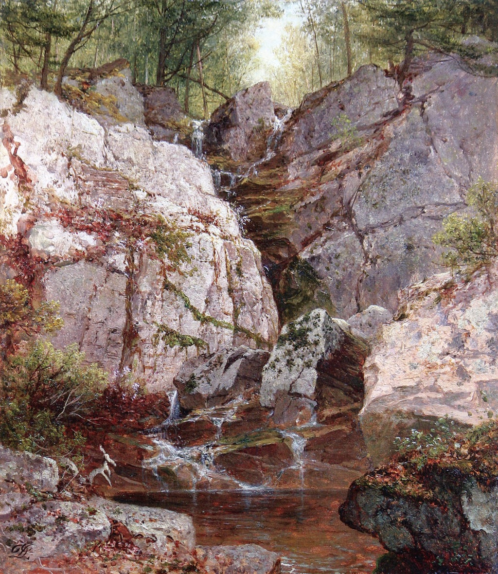 Cascade, Rockland County (Ramapo) NY, vintage artwork by David Johnson, 12x8" (A4) Poster