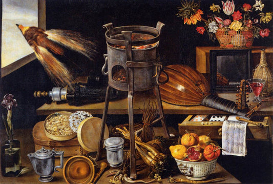 The Five Senses and the Four Elements, vintage artwork by Jacques Linard, 12x8" (A4) Poster