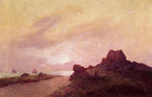 La Vigie de la Romaine au Croisic, vintage artwork by Ferdinand du Puigaudeau, 12x8" (A4) Poster