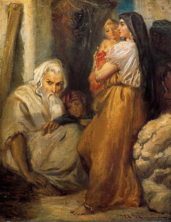 Interieur juif à Constantine, vintage artwork by Theodore Chasseriau, A3 (16x12") Poster Print