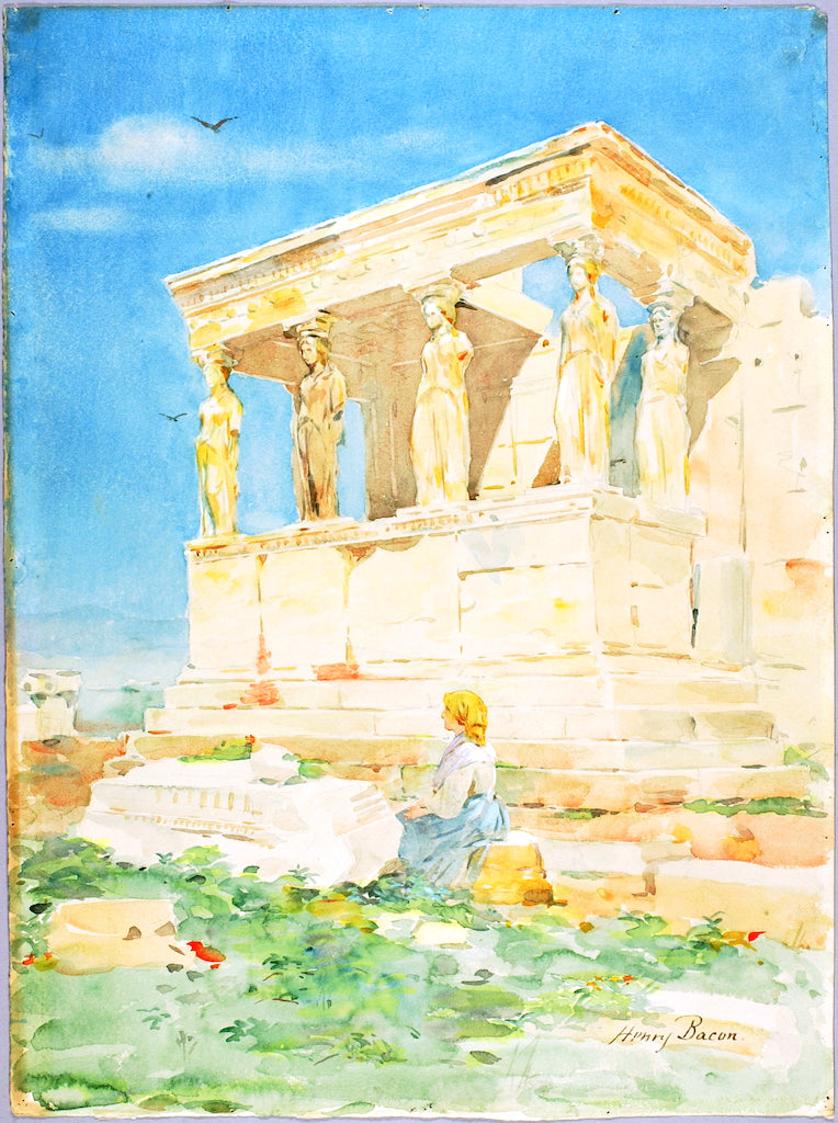 The Erechtheum, vintage artwork by Henry Bacon, 12x8" (A4) Poster