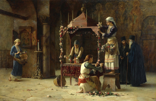 Holy Friday, Greece, vintage artwork by Theodoros Ralli, 12x8" (A4) Poster