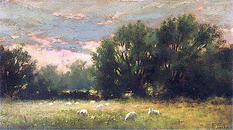 Evening at Lexden, Essex, vintage artwork by Ferdinand E. Gröne, 12x8" (A4) Poster