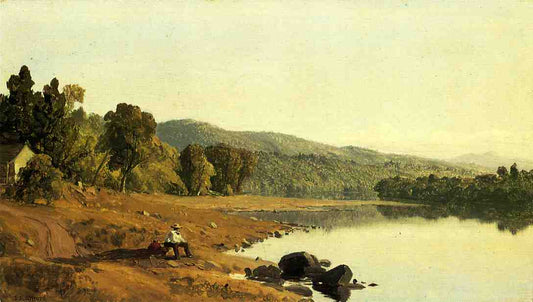 A Moment's Rest, vintage artwork by Sanford Robinson Gifford, 12x8" (A4) Poster