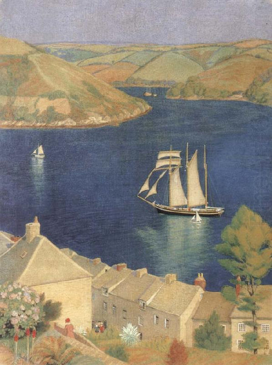 The Three-Masted Schooner, vintage artwork by Joseph Edward Southall, 12x8" (A4) Poster