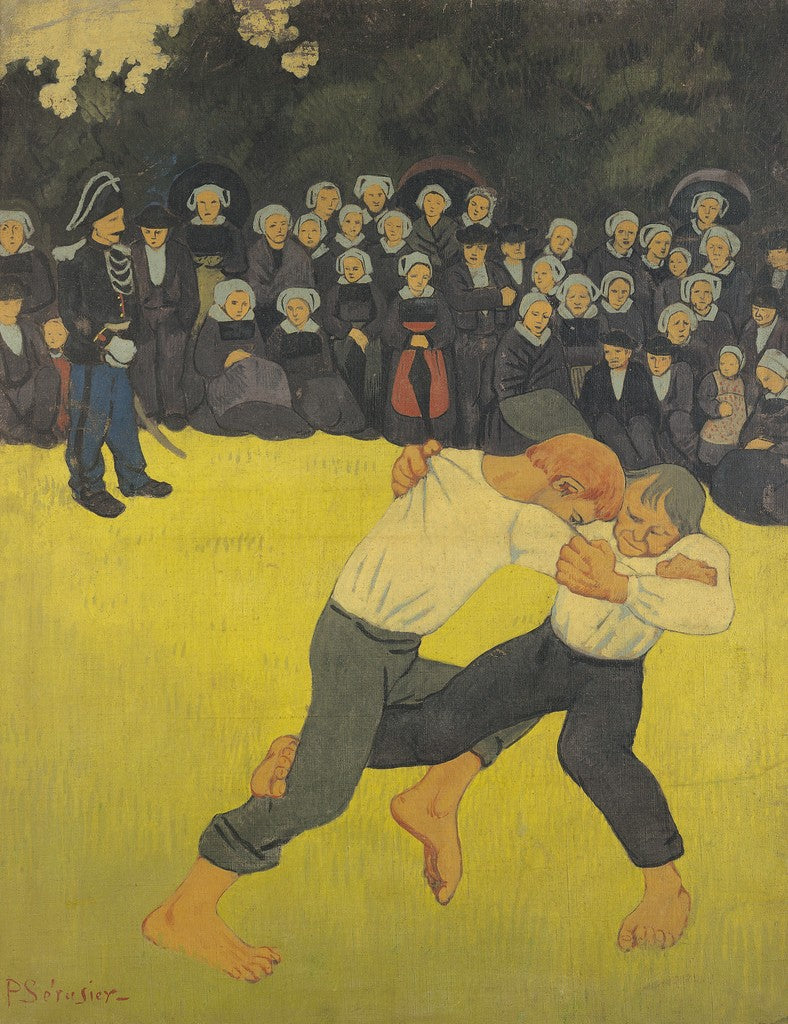 La lutte bretonne, vintage artwork by Paul Serusier, 12x8" (A4) Poster