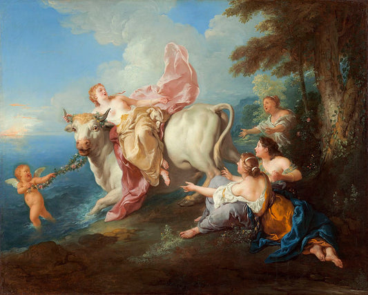 The Abduction of Europa, vintage artwork by Jean-François de Troy, 12x8" (A4) Poster