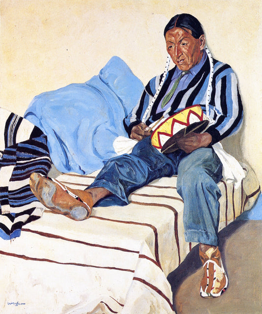 A Singing Indian, vintage artwork by Walter Ufer, 12x8" (A4) Poster