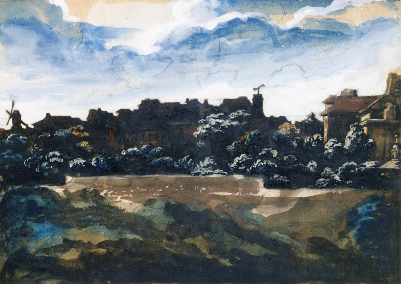 View from the Hill in Montmartre, vintage artwork by Theodore Gericault, 12x8" (A4) Poster