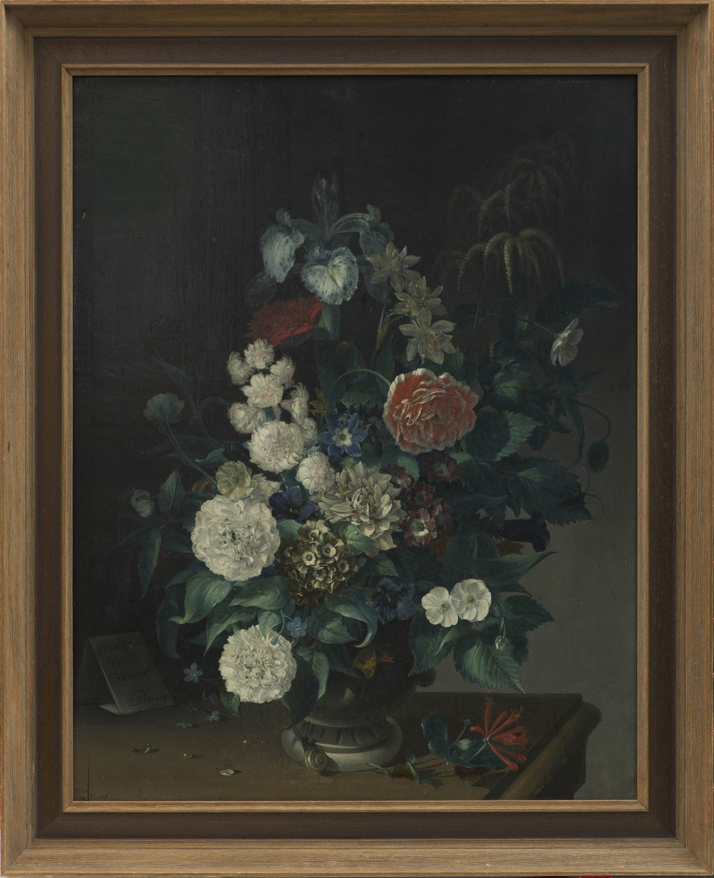Flower Still-life, vintage artwork by Vincent van der Vinne, 12x8" (A4) Poster
