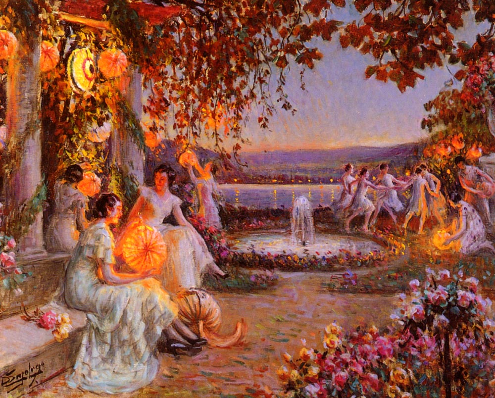 The Lanterns, vintage artwork by Delphin Enjolras, 12x8" (A4) Poster