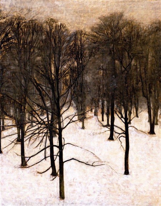 Landscape in the Snow, vintage artwork by Vilhelm Hammershøi, 12x8" (A4) Poster