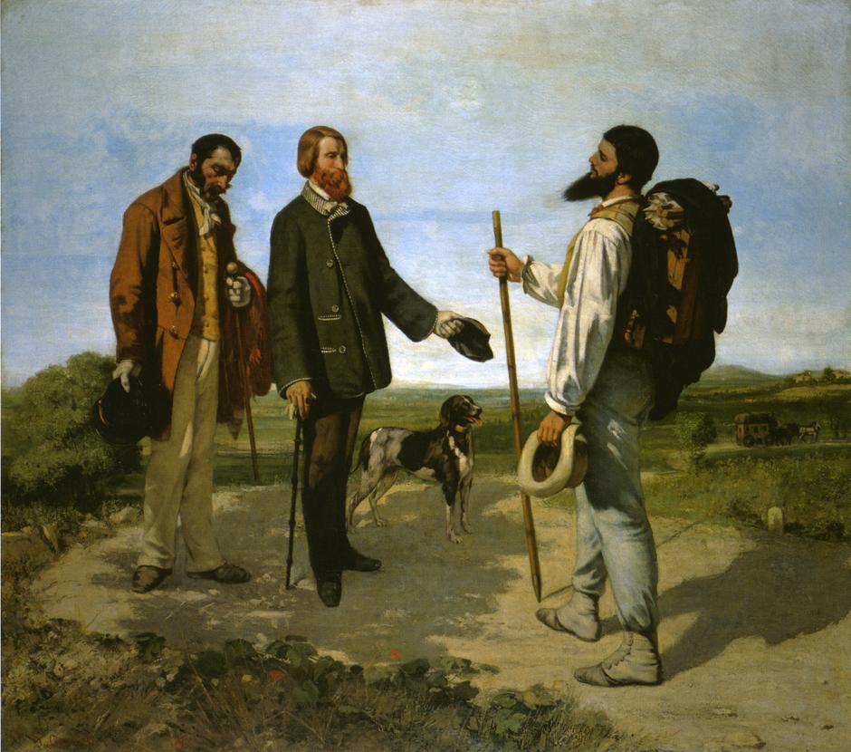 Bonjour, Monsieur Courbet, vintage artwork by Gustave Courbet, A3 (16x12") Poster Print