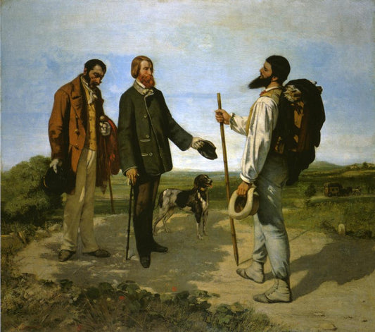 Bonjour, Monsieur Courbet, vintage artwork by Gustave Courbet, A3 (16x12") Poster Print