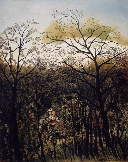 Forest Rendezvous, vintage artwork by Henri Rousseau, 12x8" (A4) Poster