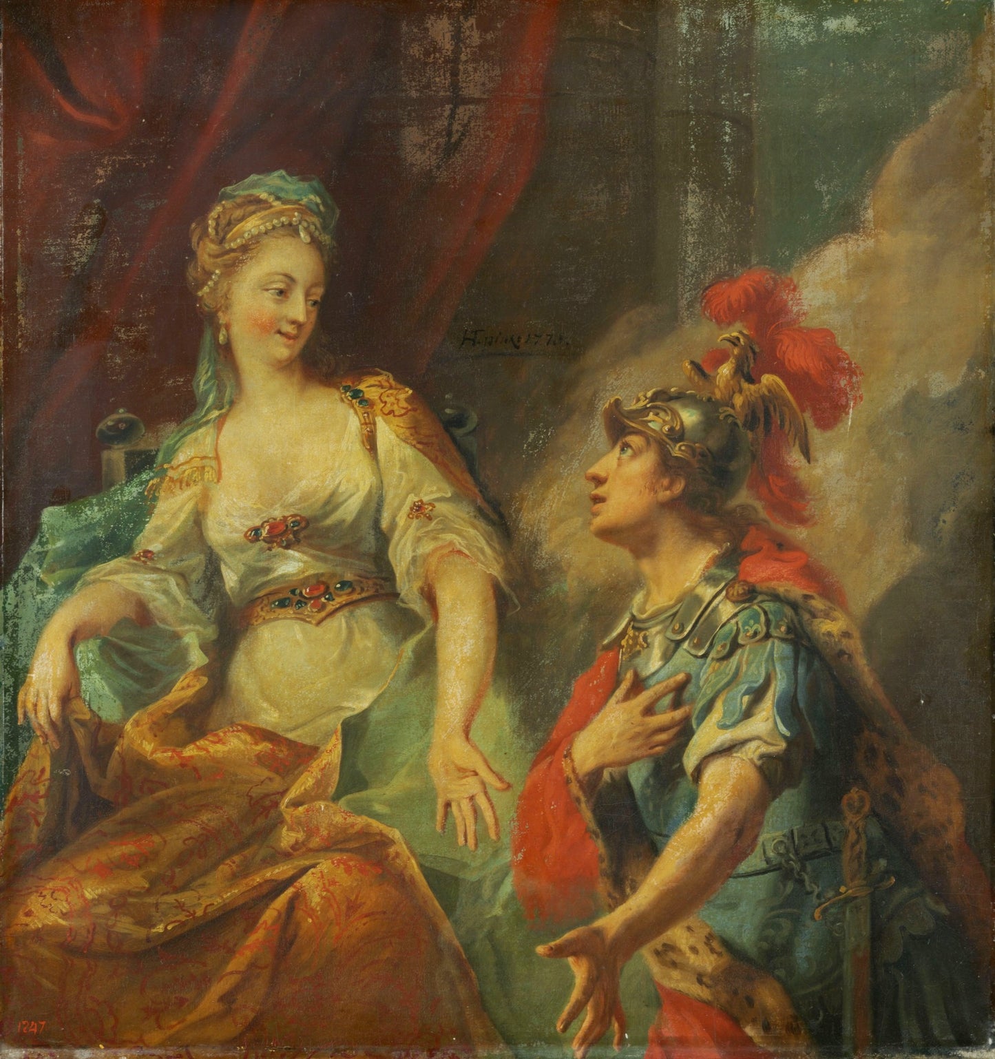 Aeneas before Dido, vintage artwork by Johann Heinrich Tischbein the Elder, 12x8" (A4) Poster