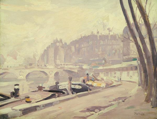 Les Quais de la Seine, Paris by George Oberteuffer,16x12(A3) Poster
