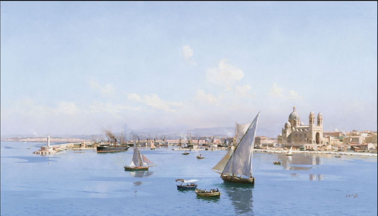 The Port of Marseille from the Pharo by Joseph Garibaldi,A3(16x12")Poster