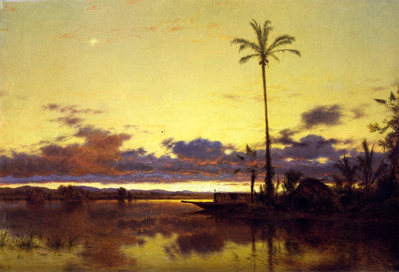 Lagoon of the Guayaquil, vintage artwork by Louis Remy Mignot, 12x8" (A4) Poster