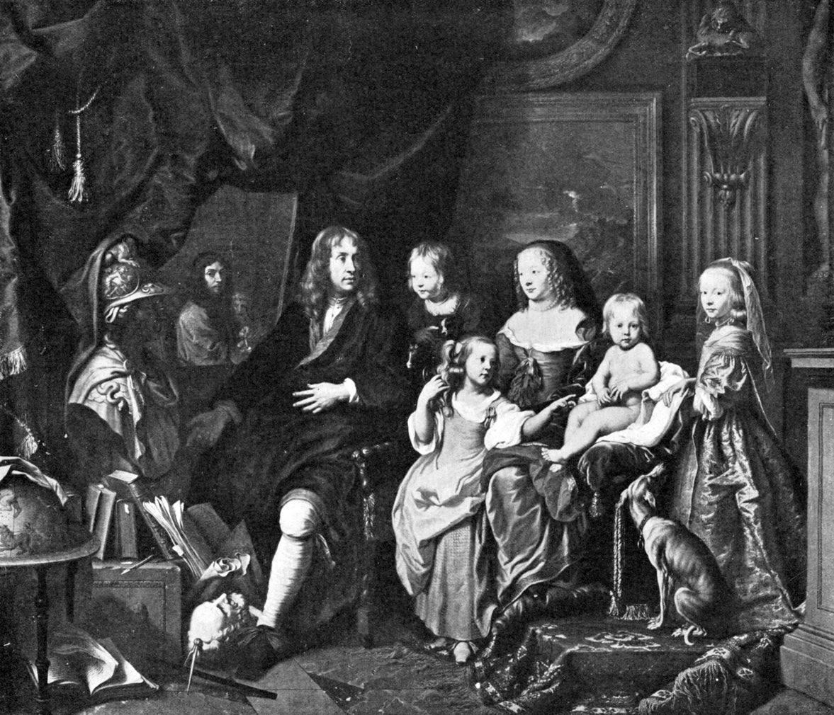 Everhard Jabach with his Family (second version), vintage artwork by Charles Le Brun, 12x8" (A4) Poster