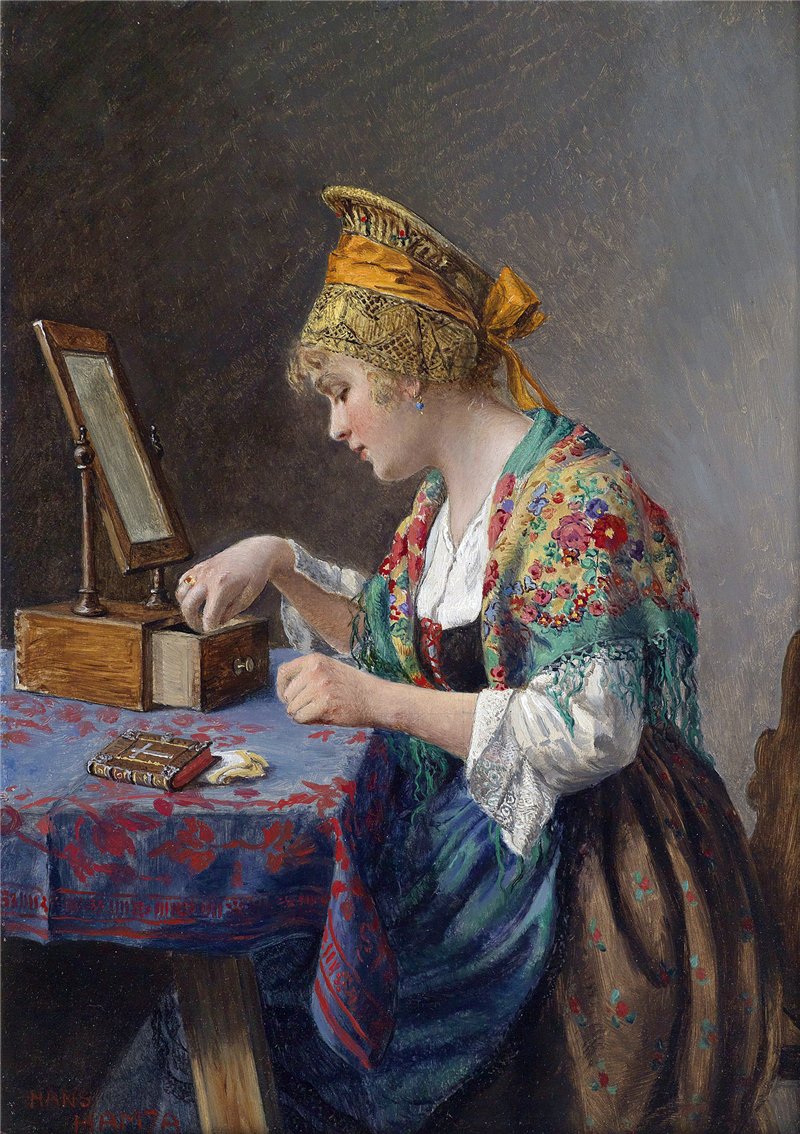 Girl from the Wachau at her Toilette by Hans Hamza,16x12(A3) Poster