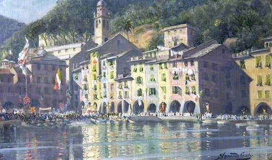 of St George, Portofino by Sigismund Christian Hubert Goetze,A3(16x12")Poster