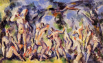 Bathers (study), vintage artwork by Paul Cezanne, 12x8" (A4) Poster