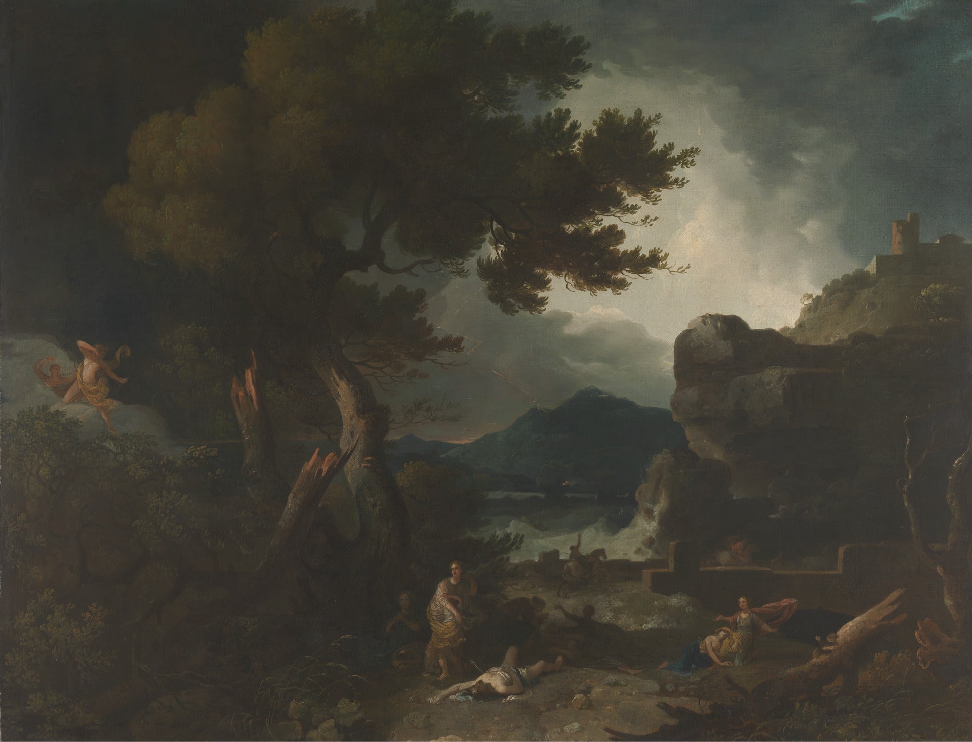 The Destruction of the Children of Niobe, vintage artwork by Richard Wilson, R. A., 12x8" (A4) Poster