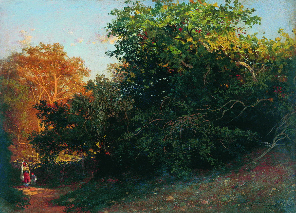 Forest in Crimea, vintage artwork by Arseny Meschersky, 12x8" (A4) Poster