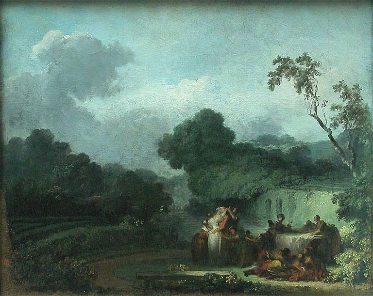 Le colin-maillard  (The Blind Man), vintage artwork by Jean-Honore Fragonard, 12x8" (A4) Poster