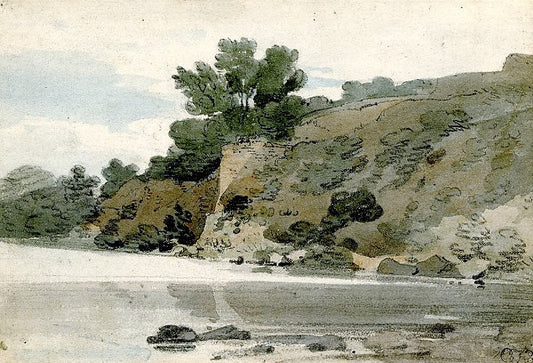 Grimbald Crag, vintage artwork by Thomas Girtin, 12x8" (A4) Poster