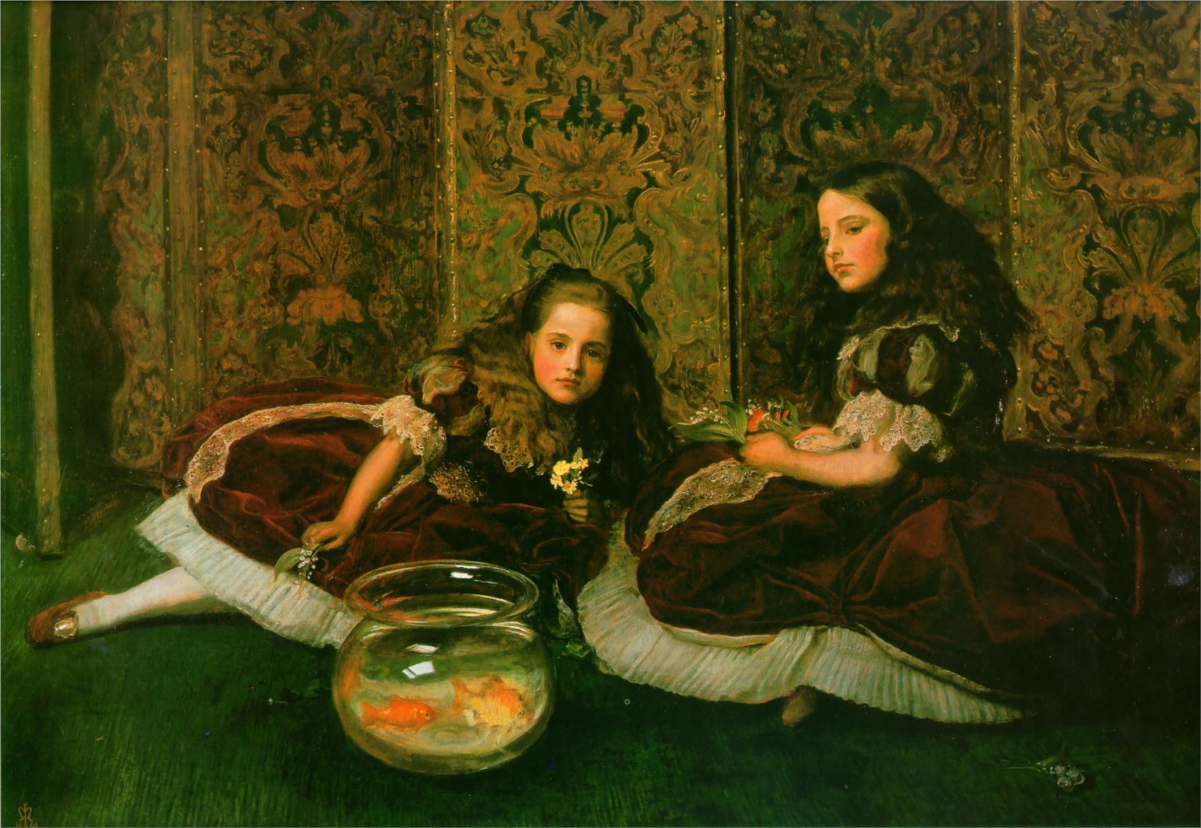 Leisure Hours, vintage artwork by Sir John Everett Millais, 12x8" (A4) Poster
