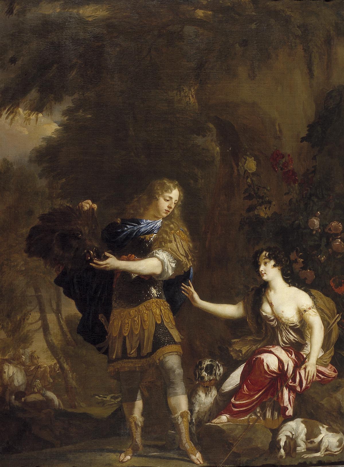 Meleager Presents the head of the Calydonian Boar to Atalanta, vintage artwork by Daniël Mijtens, 12x8" (A4) Poster