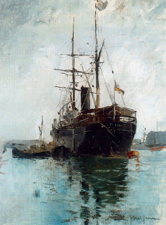 El barco, vintage artwork by Eliseo Meifren i Roig, 12x8" (A4) Poster