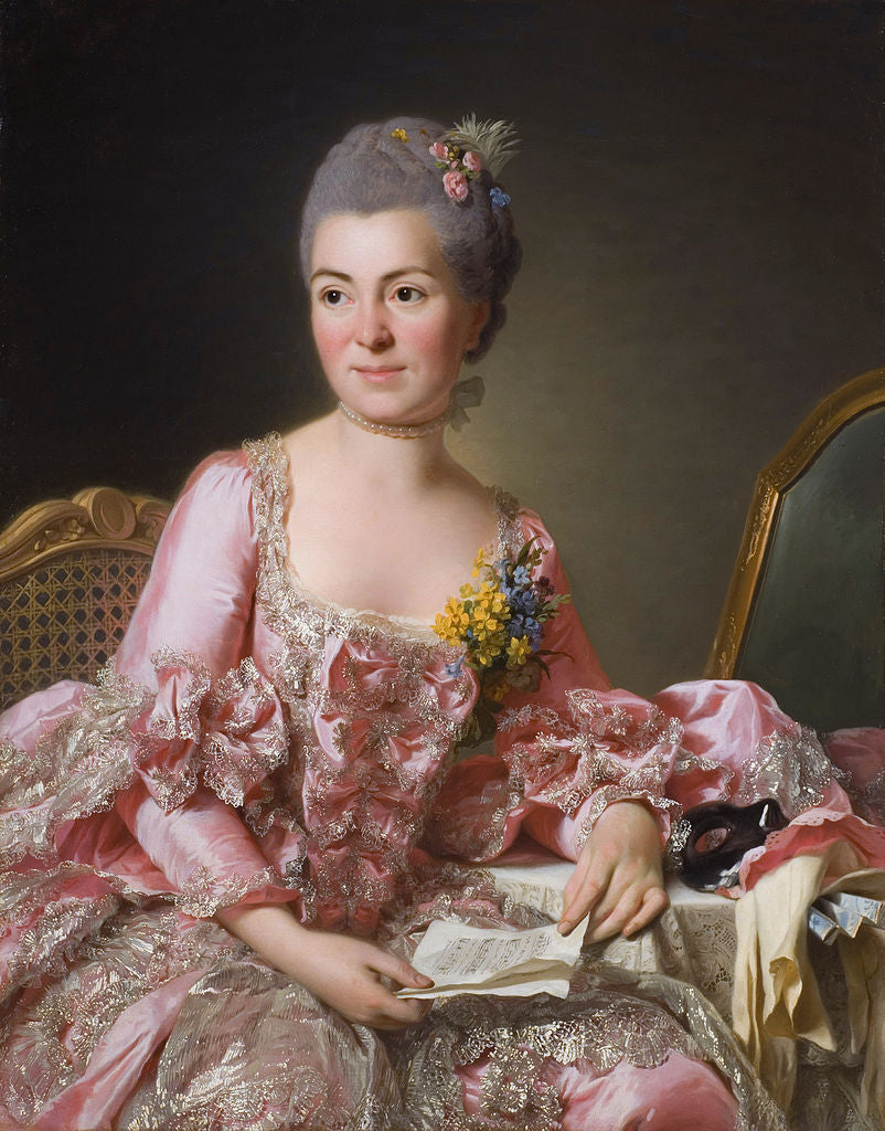 The Artist Marie Suzanne Giroust, vintage artwork by Alexander Roslin, 12x8" (A4) Poster