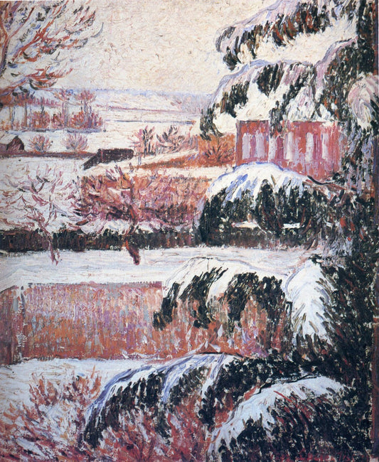 Effet de Neige, Eragny, vintage artwork by Lucien Pissarro, 12x8" (A4) Poster