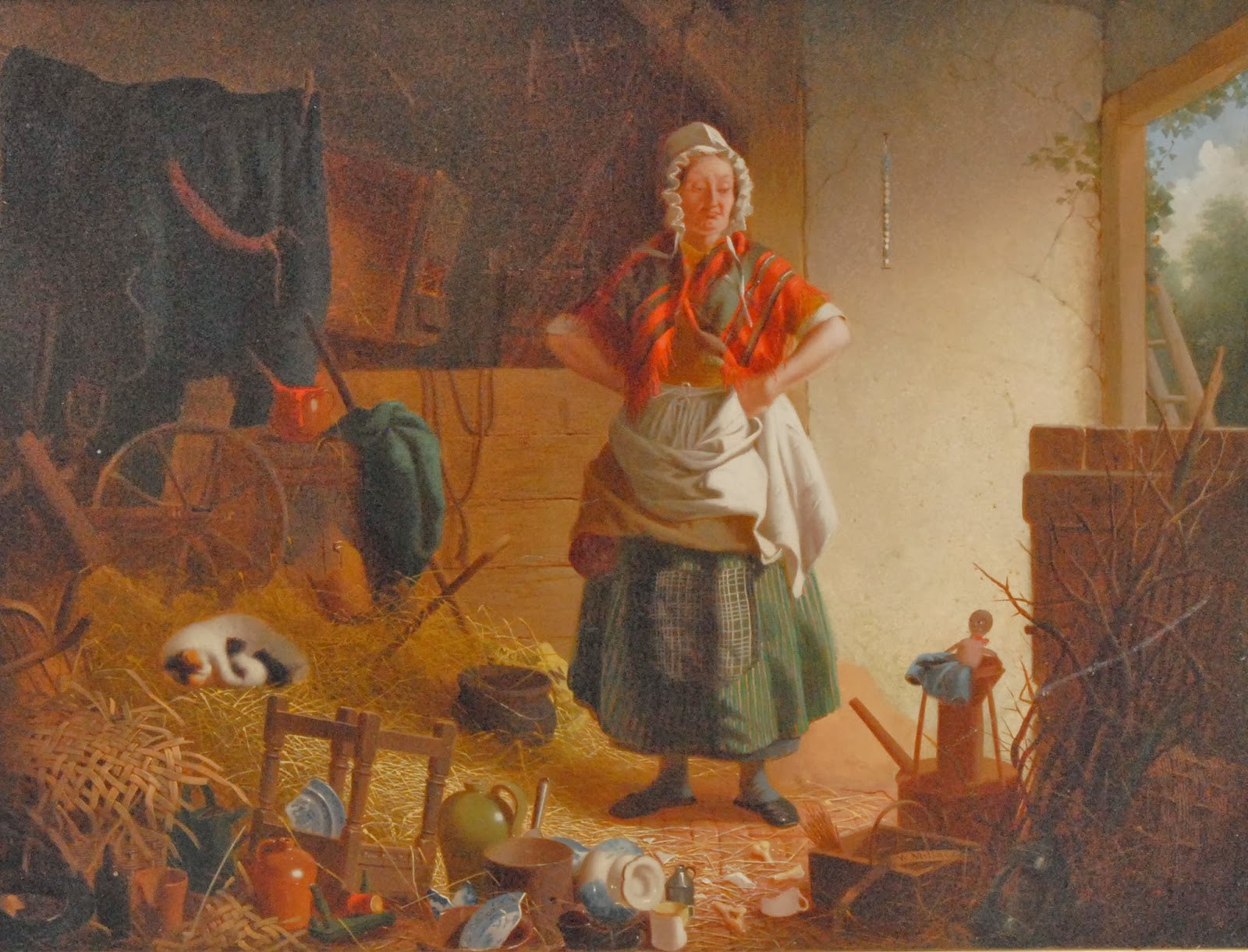 Devastation in the Barn, vintage artwork by William Edward Millner, 12x8" (A4) Poster
