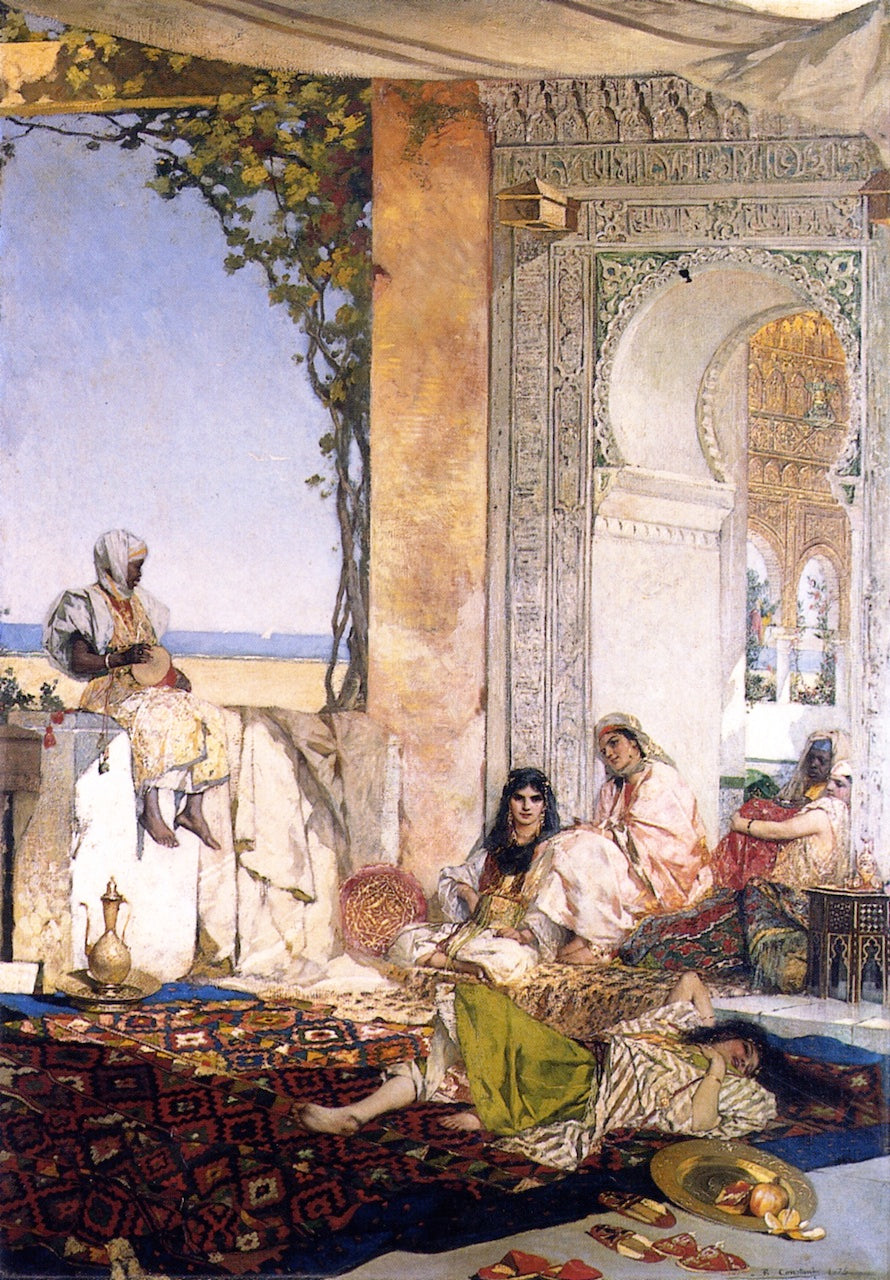 Women of the Harem, Morocco, vintage artwork by Benjamin Constant, 12x8" (A4) Poster