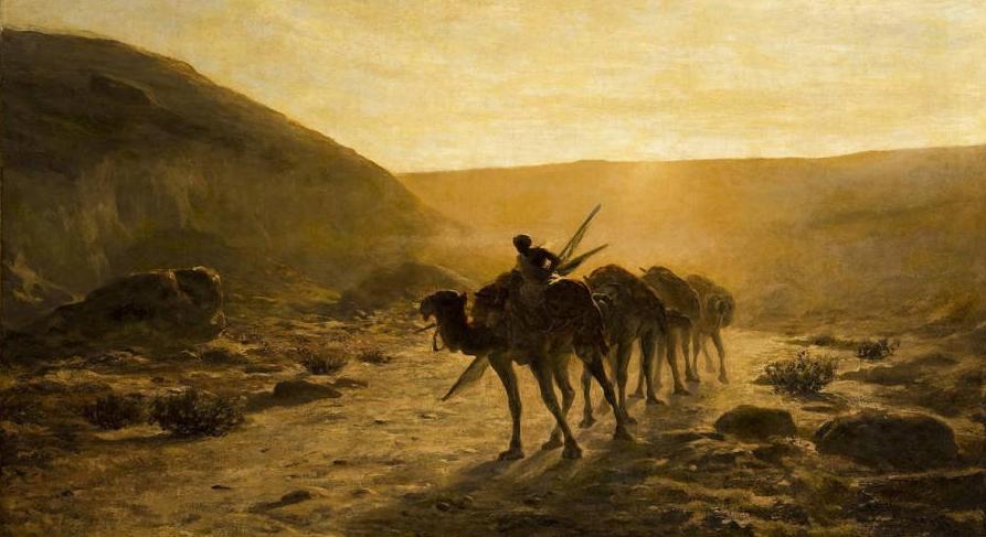 In the Desert (Nel deserto), vintage artwork by Cesare Biseo, 12x8" (A4) Poster