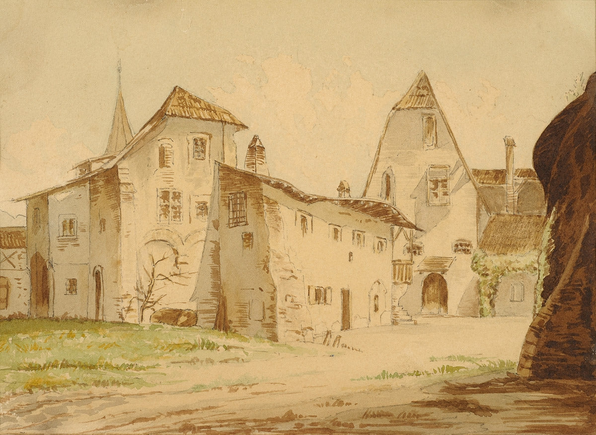Village view, vintage artwork by Carl Friedrich Heinrich Werner, A3 (16x12") Poster Print