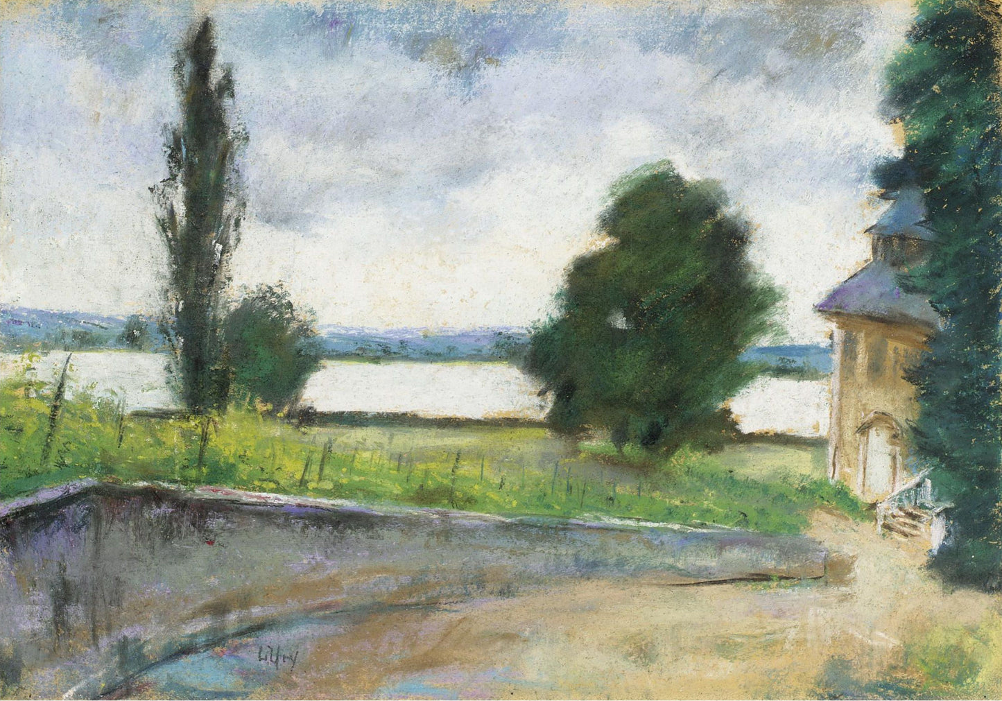 House by the Lake by Lesser Ury,A3(16x12")Poster