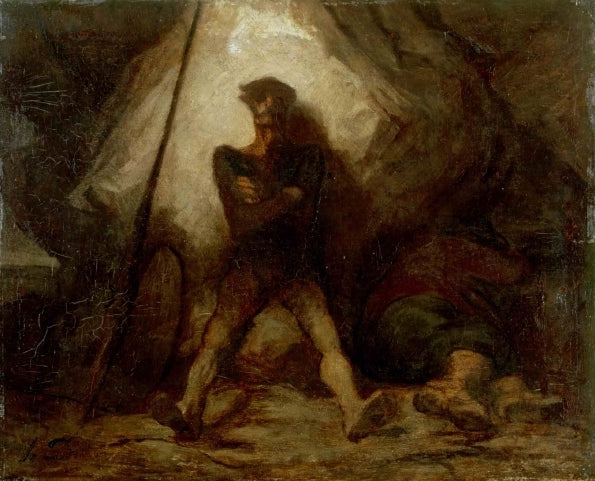 Don Quixote's Vigil, vintage artwork by Honore Daumier, A3 (16x12") Poster Print