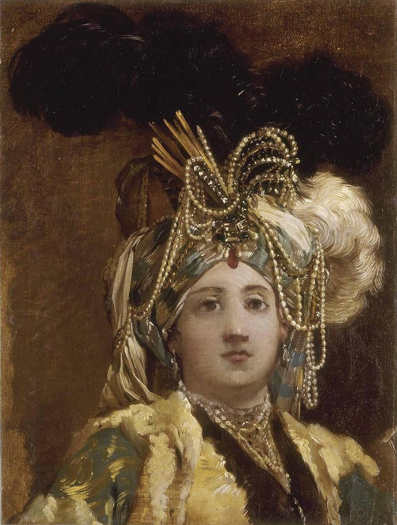Sultan Queen, vintage artwork by Joseph Marie Vien, 12x8" (A4) Poster