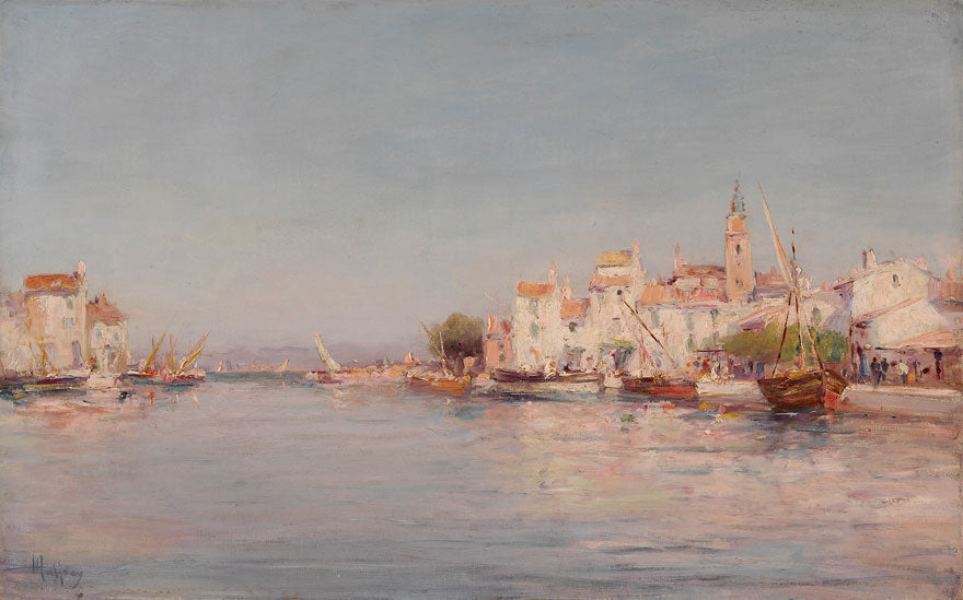 Southern French Port, vintage artwork by Henry Malfroy-Savigny, 12x8" (A4) Poster