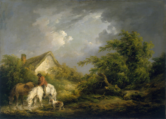 Before a Thunderstorm, vintage artwork by George Morland, 12x8" (A4) Poster