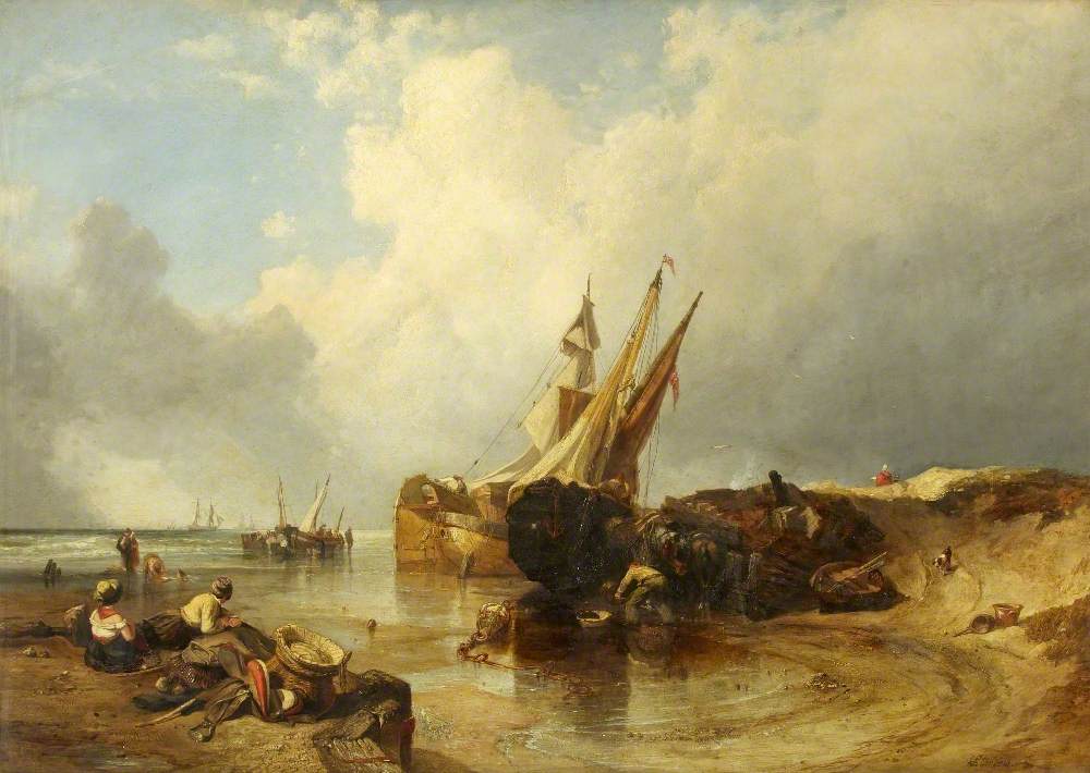 Scene on the Flemish Coast, the Tide Making In, vintage artwork by Clarkson Frederick Stanfield, A3 (16x12") Poster Print